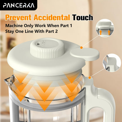 Nut Milk Maker Machine One-Touch Automatic - Multifunctional Plant-Based Milk Blender for Homemade Almond, Oat, Soy & Coconut Milk, High Capacity Countertop Blender for Dairy-Free Living