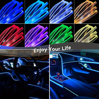 RGB Car Interior Ambient Lights LED Strip 8-Color App Control Music Sync Dashboard Door Console Neon Lighting Kit for Tesla Truck SUV Off-Road, USB 5V Plug-and-Play Car Decor Accessories