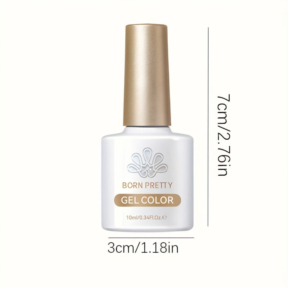 Snow Jelly Shimmer Gel Nail Polish 2pcs BORN PRETTY Semi-Permanent Soak-Off LED UV Gel Varnish Nude Pink White Glitter Long-Lasting Chip-Resistant Salon-Quality Manicure 0.34oz Each