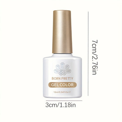Snow Jelly Shimmer Gel Nail Polish 2pcs BORN PRETTY Semi-Permanent Soak-Off LED UV Gel Varnish Nude Pink White Glitter Long-Lasting Chip-Resistant Salon-Quality Manicure 0.34oz Each