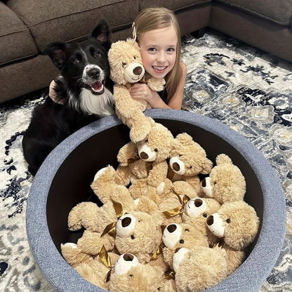 Teddy Bears Bulk Set 8 Pack 11 Inch Soft Stuffed Bear Plush Toys — Baby Shower Decorations Party Favors Classroom Prizes, Dark Brown & Khaki Bear Gift Set for Kids Birthday Holiday