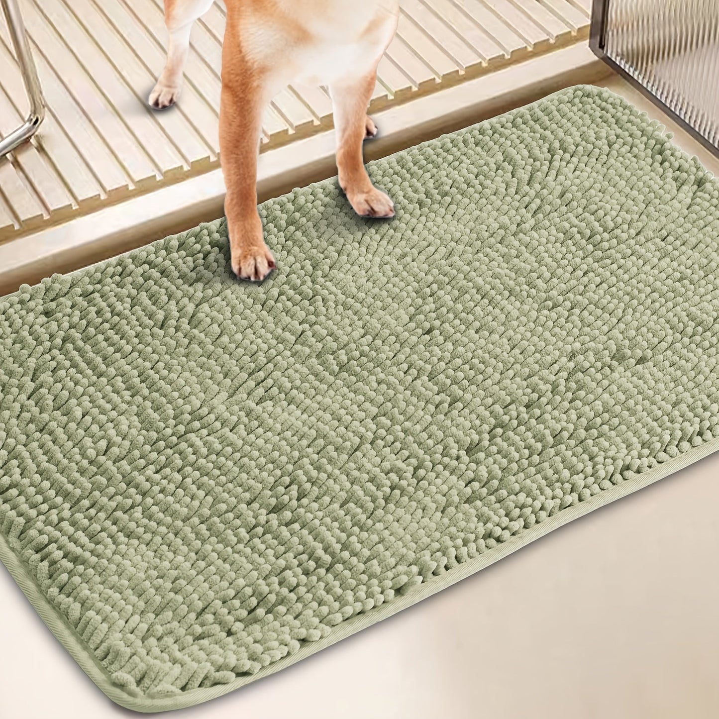 Dog Door Mat for Muddy Paws – Absorbent Non-Slip Quick-Dry Microfiber Mat | Machine Washable | Single or 2-Pack | 24×17" & 32×20"