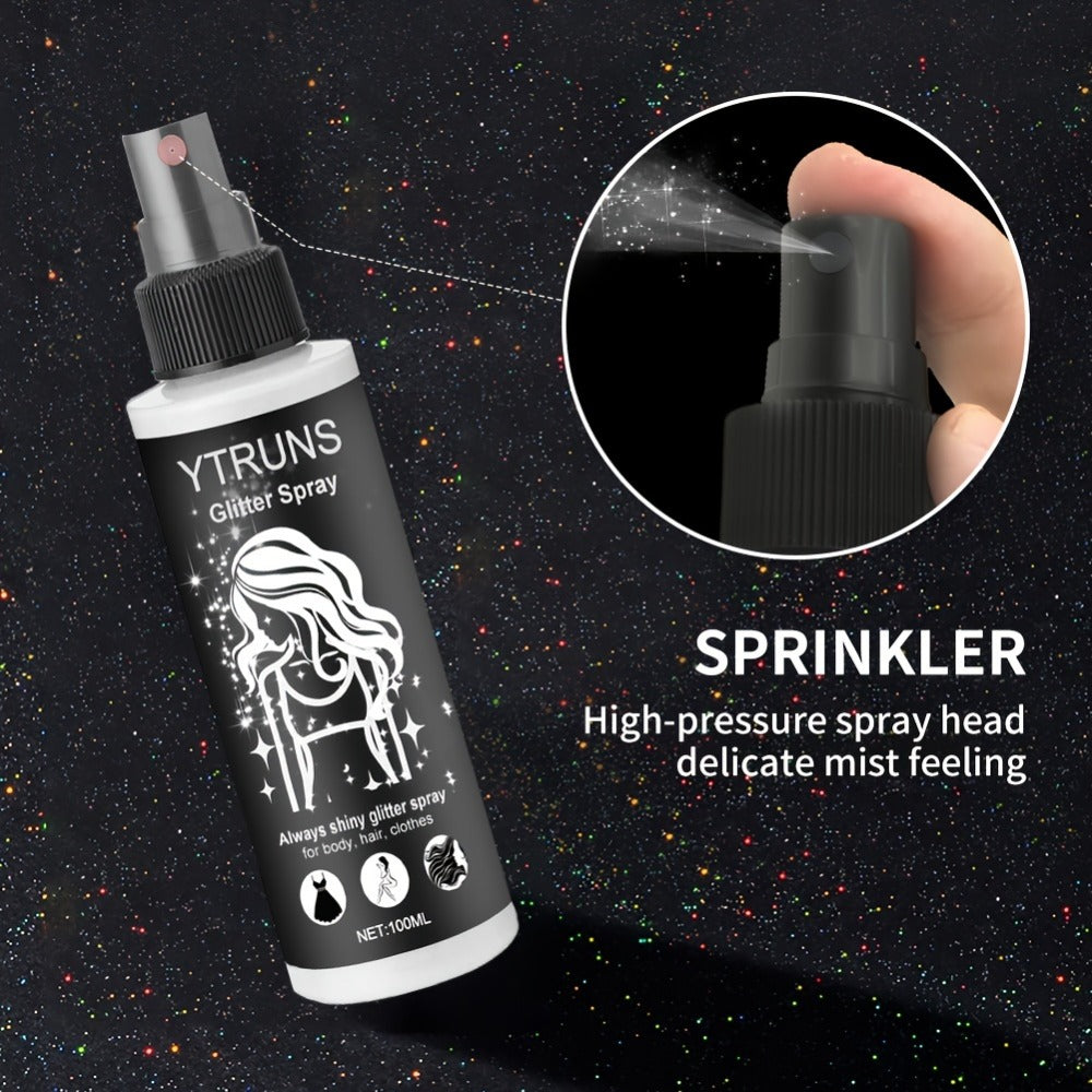 Body Shimmer Spray for Women – Star-Shaped Glitter Sparkle Mist 100ml Hydrating Formula for Body Hair & Clothes, Daily Wear Festival Rave Photoshoot Glow