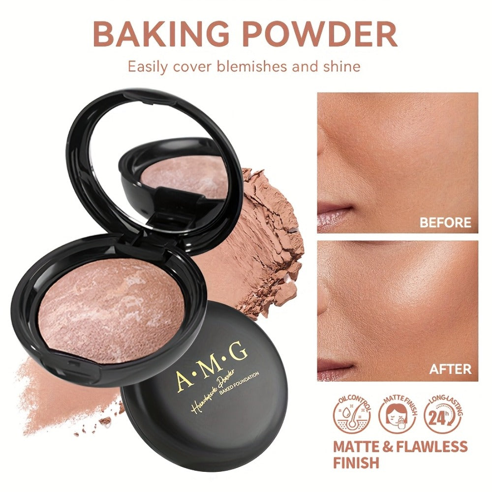 Full Coverage Bake Foundation 24H Wear – Light Breathable Semi-Matte Finish, Natural Defect Cover for All Skin Tones, 6 Shades Rose Ivory Sand