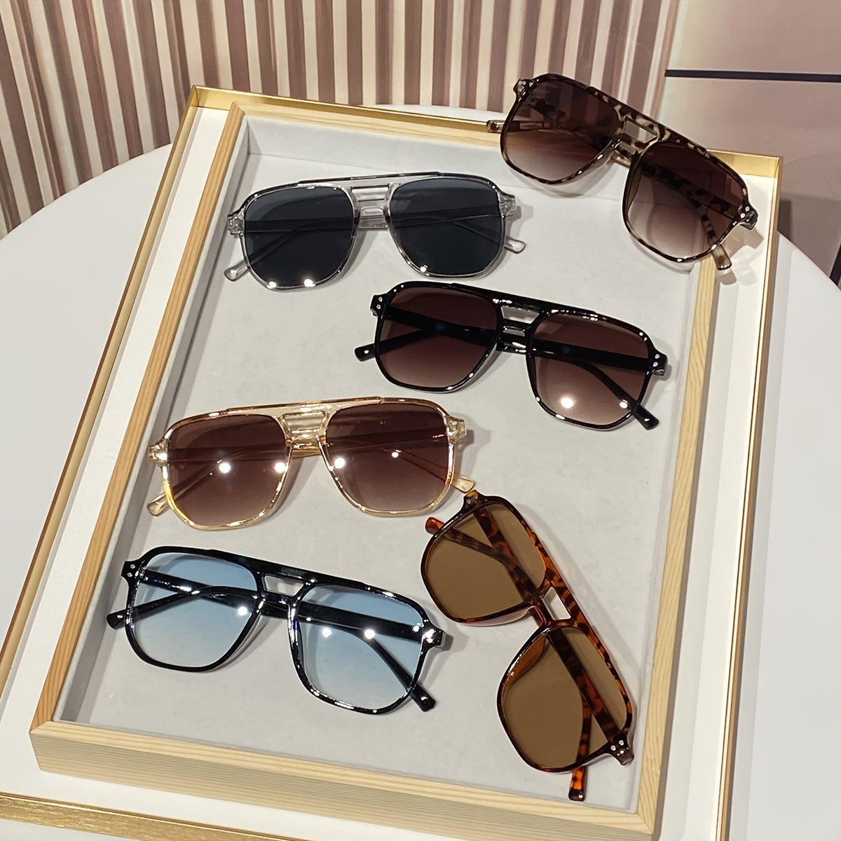 Oversized Round Novelty Glasses 12 Pack Multicolor Tortoiseshell - Double Frame Full Rim Plastic Eyewear Bulk Set for Party Prom Photo Shoot Costume, European American Style Decorative Glasses Men Women