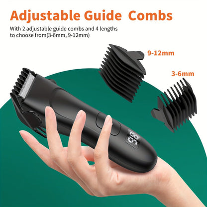 Groin Trimmer Men IPX7 Waterproof Ceramic Blade Electric Body Shaver – LCD Battery Display & Replaceable Head, Wet Dry Safe Ball Trimmer Grooming Kit for Sensitive Areas Pubic Hair Manscaping
