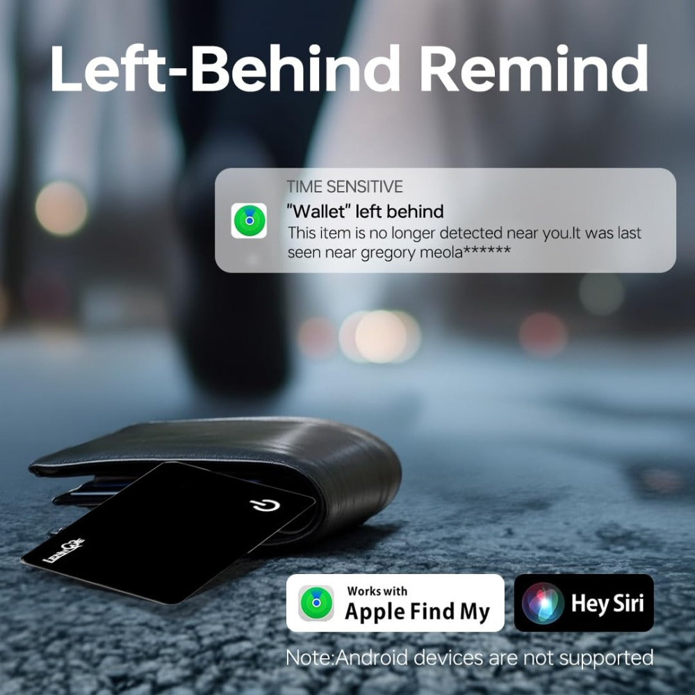 GPS Tracking Card No Subscription Real-Time Locator – Apple Find My Compatible (iOS) Global Coverage Hidden Tracker for Wallet Car Bag Vehicle Anti-Lost Tag