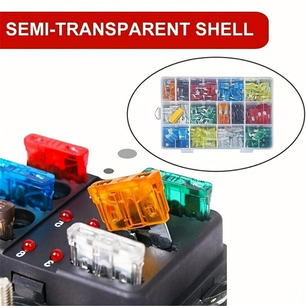 600pcs Truck Blade Fuse Kit (2 Boxes, 300pcs Each) | Complete Automotive Fuse Assortment for Vehicle Maintenance - Essential Truck & Car Fuse Set with Mixed Amperages - Reliable Auto Accessories for Repairs by JAHY2TECH