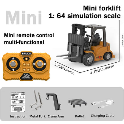 RC Construction Vehicle Toy 2.4GHz Remote Control Excavator Bulldozer Loader with Alloy Metal Cover Lights & Sound Effects – Crawler Tractor Truck for Boys Ages 8+ Birthday Christmas Gift