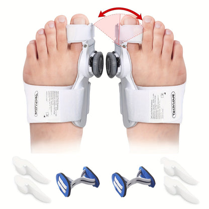 Bunion Corrector for Women & Men 2 Pack - Adjustable Big Toe Straightener with Soft Pad, Breathable Anti-Slip Hallux Valgus Relief Splint for All-Day Comfort