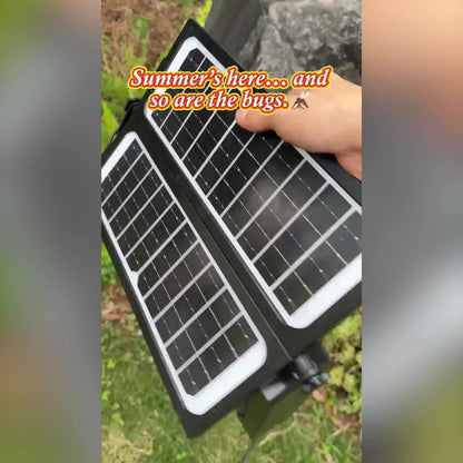 Solar Bug Zapper Outdoor – 4500V Electric Mosquito Killer with Dual Solar Panels & USB Charging, Auto On/Off Light Sensor, IPX4 Waterproof Insect Trap for Patio, Backyard, Garden & Camping