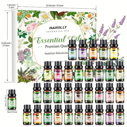 Essential Oils Set 12 26 32 48 Pcs Aromatherapy Gift Kit Lavender Eucalyptus Tea Tree Peppermint for Diffuser Humidifier Candle Soap Making Birthday Holiday Gift
