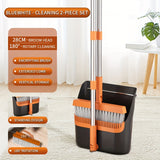 Black Orange Extended Folding Broom 50in