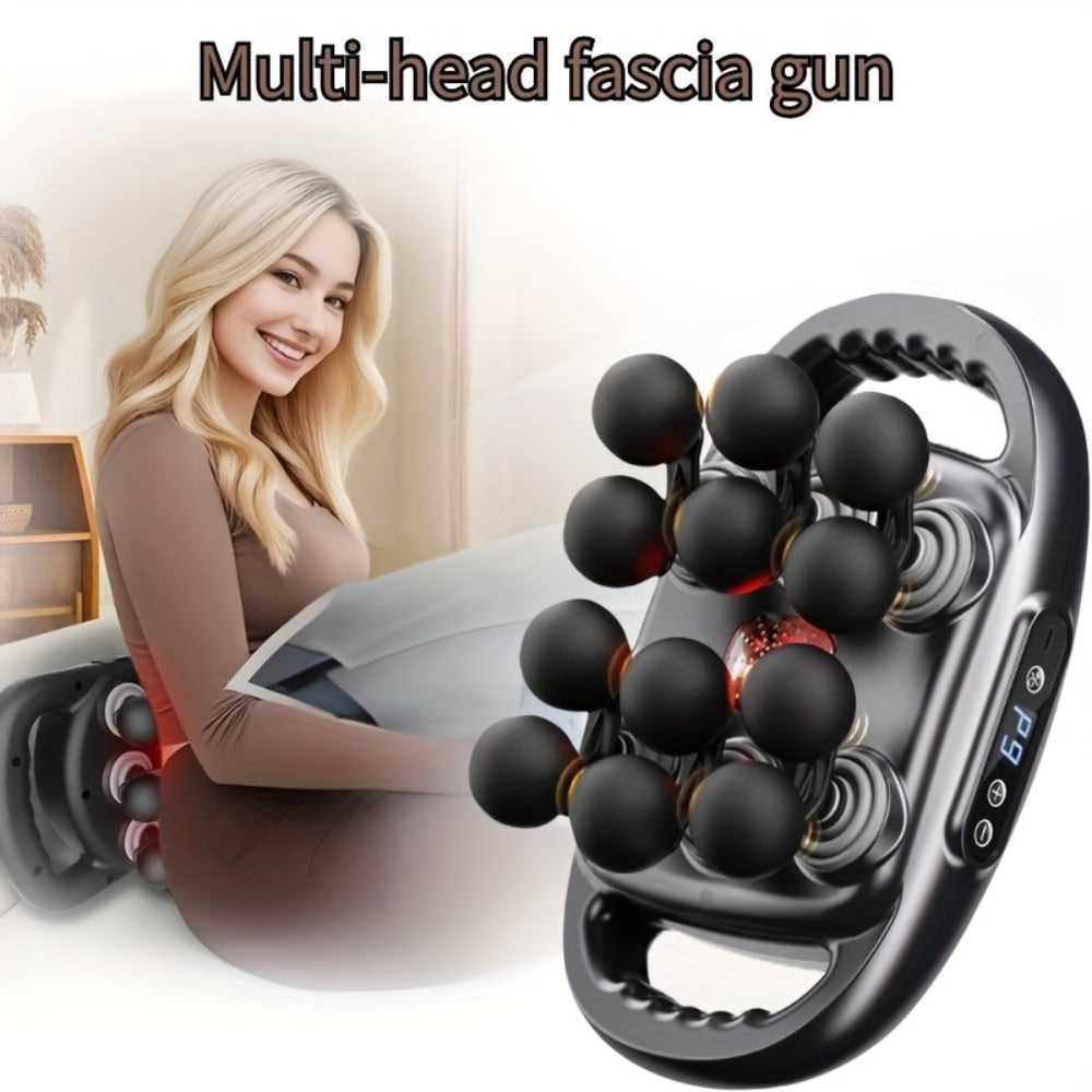 Massage Gun for Deep Tissue Relief – Cordless Percussion Massager with 9 Speeds & 9 Modes, Multiple Heads for Back, Neck, Shoulders, Legs & Feet | Gift for Dad & Mom