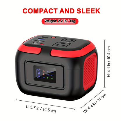 120W 97.68Wh Portable Power Station Solar Generator (without Solar Panel) Lithium Battery Fast Charger, USB C, USB QC3.0, AC Outlets, DC Output And Emergency LED Light for Camping, Hiking, Vacation, Travel, Road Trip And Home Backup Power