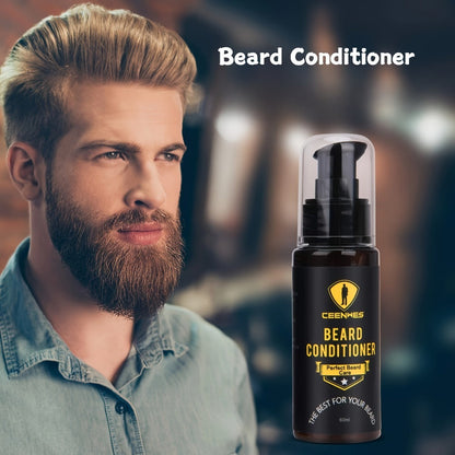 Beard Grooming Kit Men 6-Piece Complete Set – Beard Oil Conditioner Brush Comb Scissors & Storage Bag, All-in-One Beard Care Gift for Dad Boyfriend Husband Birthday Father's Day Valentine's Day