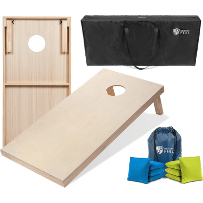 Regulation Cornhole Board Set 4x2 Solid Wood ACA Standard with 8 Bean Bags Carrying Case Tote Outdoor Yard Tailgate Party Game 13 Color Options