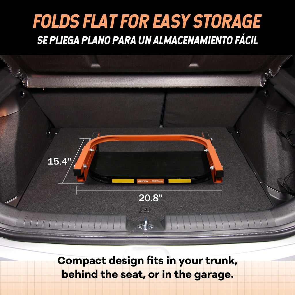 Heavy Duty Foldable Tire Step with Anti-Slip Texture, Adjustable Height, 300/650 LBS Load Capacity, Fits Tires Up to 13.5" And 15" Wide, Portable Roof Rack Climbing Step, Universal Car Additions for Truck SUV Trailer