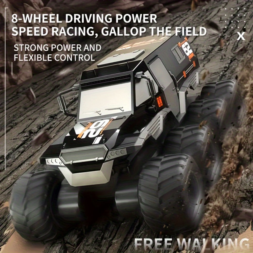 Amphibious RC Truck 8-Wheel Drive 4-Motor Off-Road Climbing Remote Control Armored Vehicle, Oversized All-Terrain Land & Water Military Truck Toy – Epic Gift for Kids & Adults Boys Girls