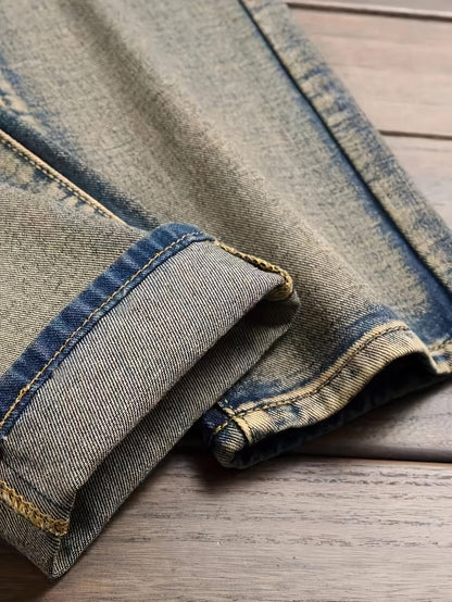 Men's Slim Fit Jeans - Classic Wash Clean Finish Streetwear 202149