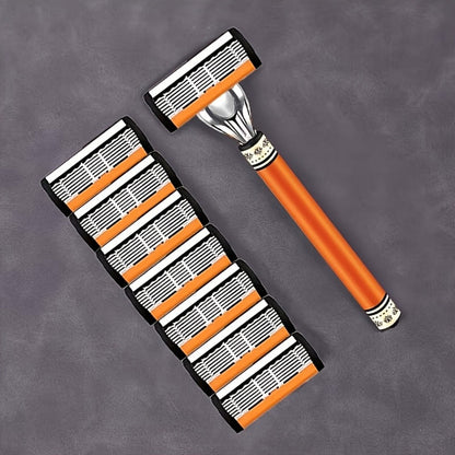 Double Edge Safety Razor Set for Men with 2 Handles & Stainless Steel Replacement Blades — Barber-Quality Close Shave Manual Shaving Kit, Reusable Eco-Friendly Razor, 24/36/54/72 Blade Options