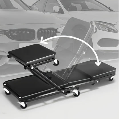 Mechanic Creeper 36-Inch Z-Crawl Folding – Adjustable Load Board, 6-Wheel 2.5" Rolling Garage Repair Seat, Universal Fit with Optional Tool Kit Bundles