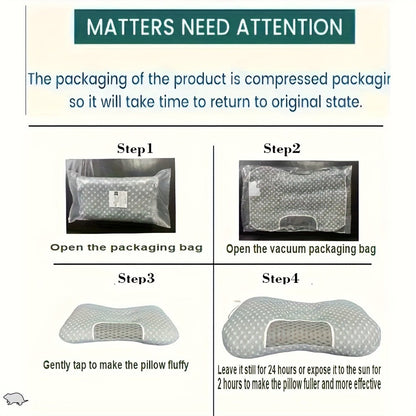 Cervical Neck Support Pillow Soft Knitted Ergonomic Orthopedic Contour Pillow for Deep Sleep - Non-Collapse High Pillow Core All Seasons Adjustable Sleeping Comfort 1/2Pcs