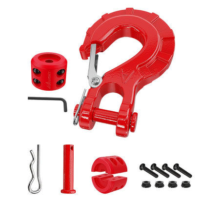 Forged Steel Winch Hook 3/8" Clevis Slip Hook Sets, Included Allen Wrench, Max 35, 000 Lbs, Suitable for ATV, UTV And Off-Road Vehicles, Winch Hooks, Towing Parts
