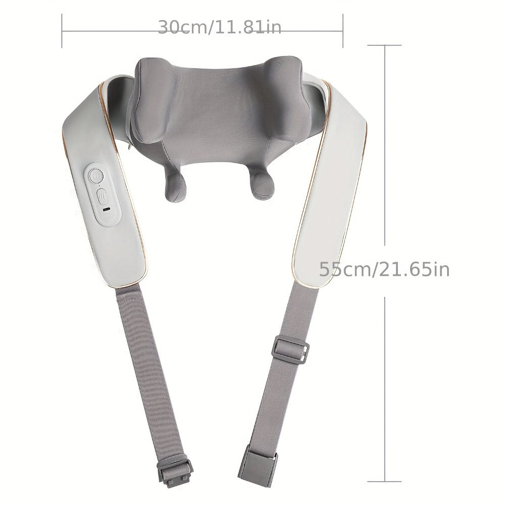 Wearable Neck & Shoulder Massager with Heat – 6D Bionic Hand Kneading Trapezius Massager, 9 Modes 3 Intensities 40-45°C Heat, Hands-Free Deep Tissue Massage for Home & Office, Gift for Women Men Mom