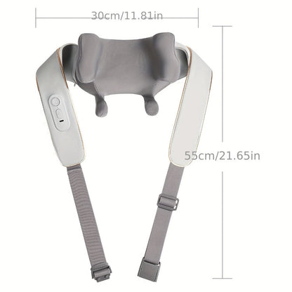 Wearable Neck & Shoulder Massager with Heat – 6D Bionic Hand Kneading Trapezius Massager, 9 Modes 3 Intensities 40-45°C Heat, Hands-Free Deep Tissue Massage for Home & Office, Gift for Women Men Mom