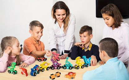 Magnetic Dinosaur Number Train Set for Kids Ages 3-5 – 11PCS Wooden Magnetic Train Toy with Engine & Numbered Cars, STEM Educational Learning Toy, Birthday Christmas Gift for Toddler Boys