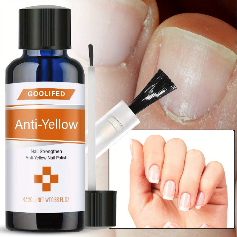 Nail Strengthener Liquid – Anti-Yellowing Extra Strong Formula, Softens & Moisturizes Nails & Cuticles, Restores Smooth Shiny Nails, Daily Treatment for Women & Men
