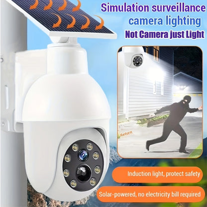Solar Security Light with Fake Camera Design – Motion Sensor Outdoor LED Warning Light, Solar Powered, Weatherproof, Dummy Camera Style Deterrent for Home, Yard, Garage & Driveway
