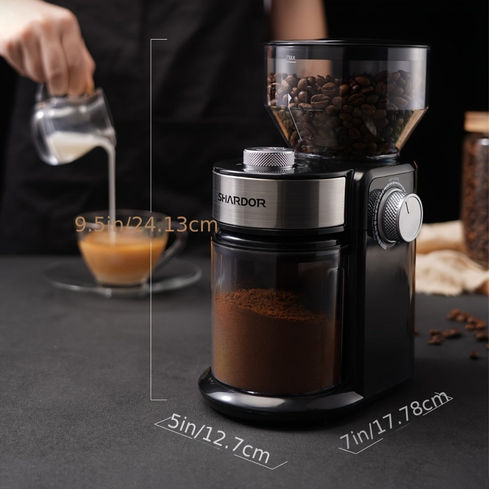 Burr Coffee Grinder Electric 16 Grind Settings Adjustable Burrs for 2-14 Cups Espresso Drip Pour Over French Press Home Barista Coffee Bean Grinder