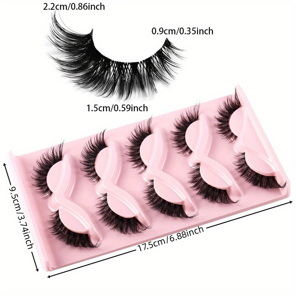3D Cat Eye False Eyelashes 15 Pairs Fluffy Soft Wispy Cross Clear Band D Curl 10-12mm – Natural Manga Style Reusable Lash Multipack for Daily Wear, Date Night & Special Occasions