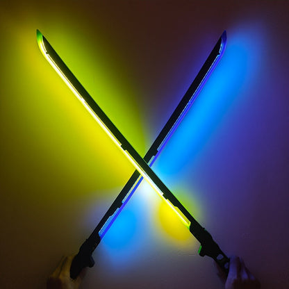 LED Samurai Sword Cyberpunk Glowing Katana 80cm – Acrylic Light-Up Blade for Halloween Costume Party Cosplay Sci-Fi Anime Props, Rechargeable Cool Gift for Teens & Adults, 5 Colors