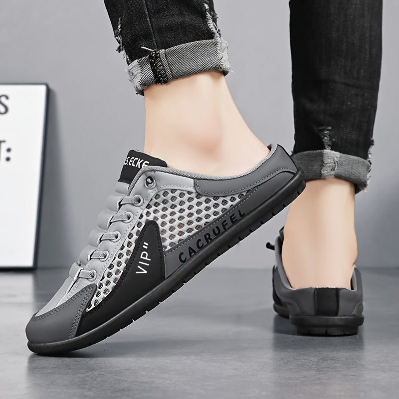 Men's Lightweight Slip-On Sneakers - Cushioned Insole and Fabric Upper