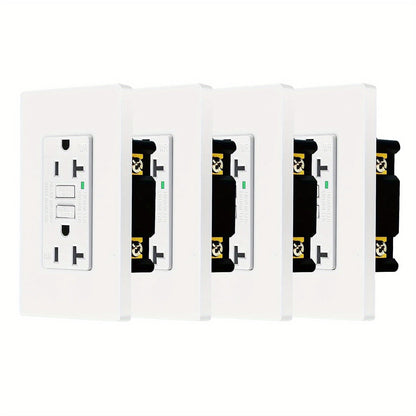 GFCI Outlet 20 Amp Tamper Resistant WR Weather Resistant with Wall Plate ETL Listed LED Indicator Test Reset Button Ground Fault Circuit Interrupter for Bathroom Kitchen Garage 2 4 6 10 20 Pack Black White
