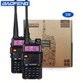 Set of 2 BAOFENG 5W High-Power Dual-Band Two-Way Wireless Handheld Portable Walkie Talkies for Hunting