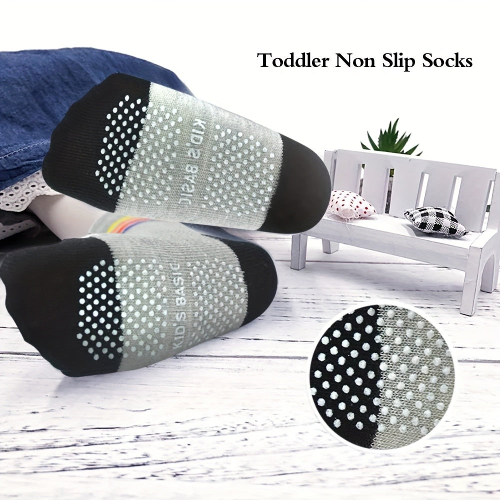 Kids' Assorted Non-Slip Crew Socks - 12/24-Pair Options