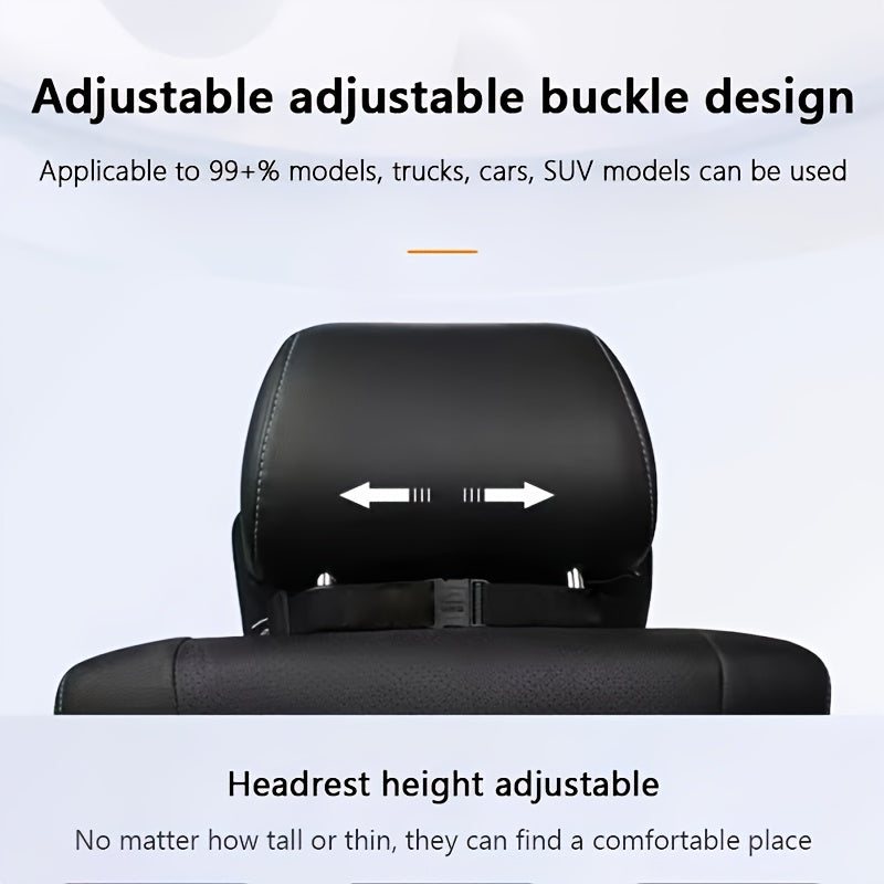 Car Seat Headrest Neck Pillow, Boost Your Driving Comfort, 100% Pure Memory Foam Travel Neck Pillow, with Breathable Removable Cover, Comfortable Ergonomic & Neck