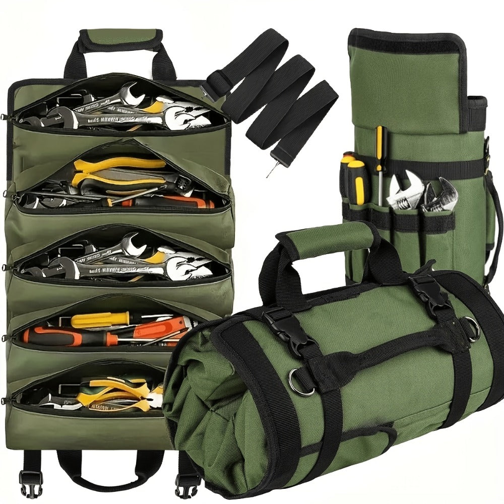 Collapsible Tool Bag Organizer for Hardware Storage | Foldable Tool Kit Bag for Carpentry Electricians Automotive Repairs Outdoor | Portable Buggy Bag Easy Transport