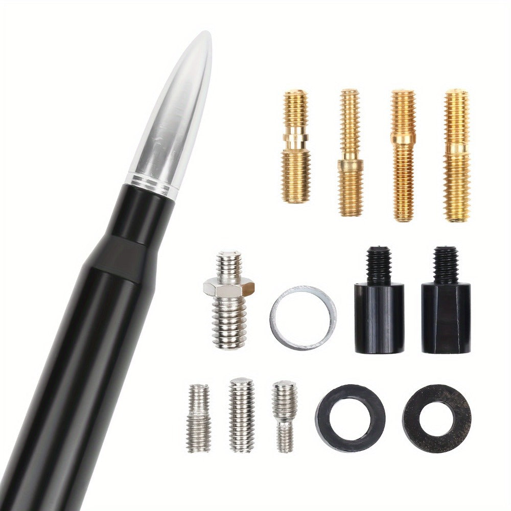 Short Car Antenna 5.3 Inch – Carbon Steel Universal Fit AM FM Signal Booster Stub Antenna Replacement for Cars Trucks SUVs, Black Nickel Gold