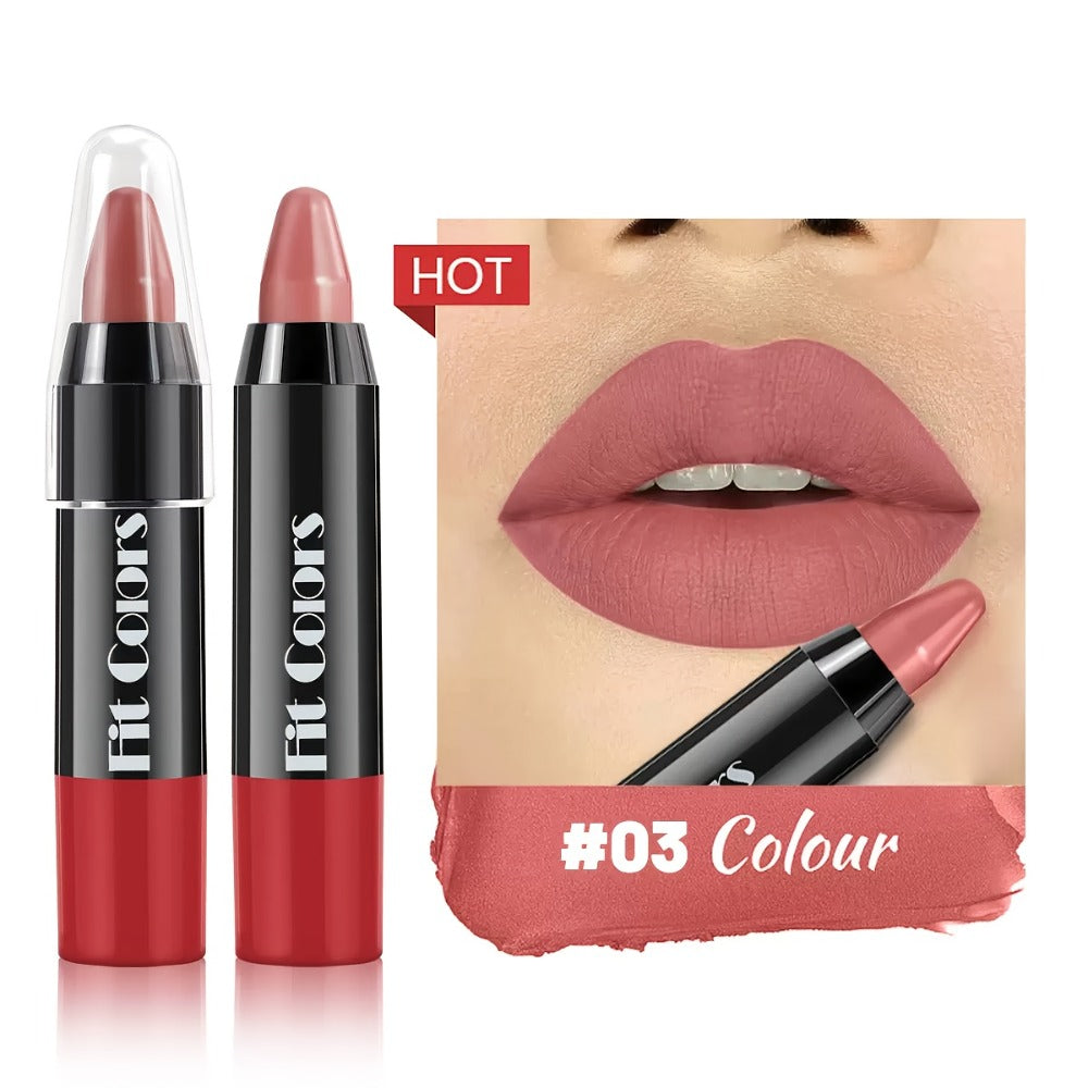 Squalane Crayon Lipstick Set 6 Pcs – Matte & Glossy Moisturizing Lip Pencil with Volumizing Formula, Long Lasting Easy Color Lip Liner for All Skin Types, Great Gift for Women