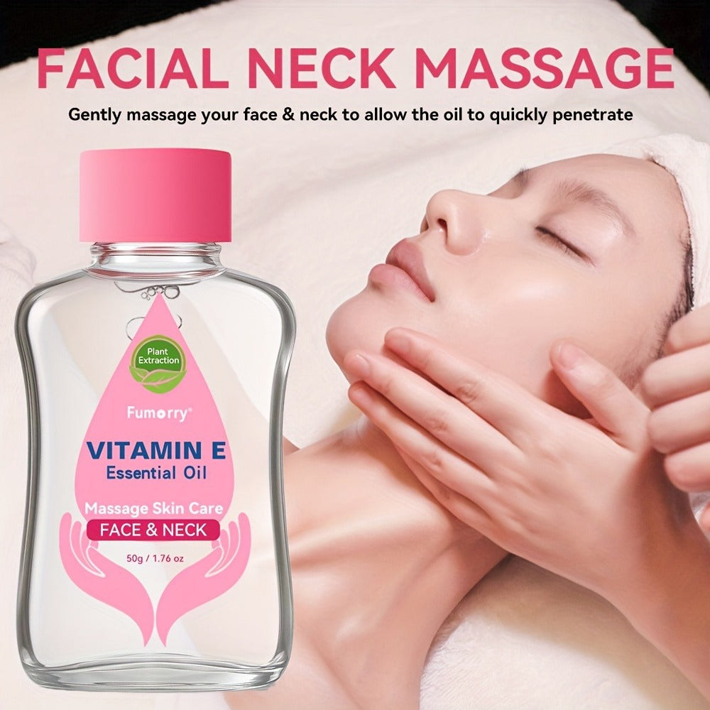 Vitamin E Essential Oil for Face, Neck & Body – Natural Multi-Plant Extract Moisturizing Firming Nourishing Skincare Serum, Hydrating Massage Oil for All Skin Types, Korean Skin Care – 50ml