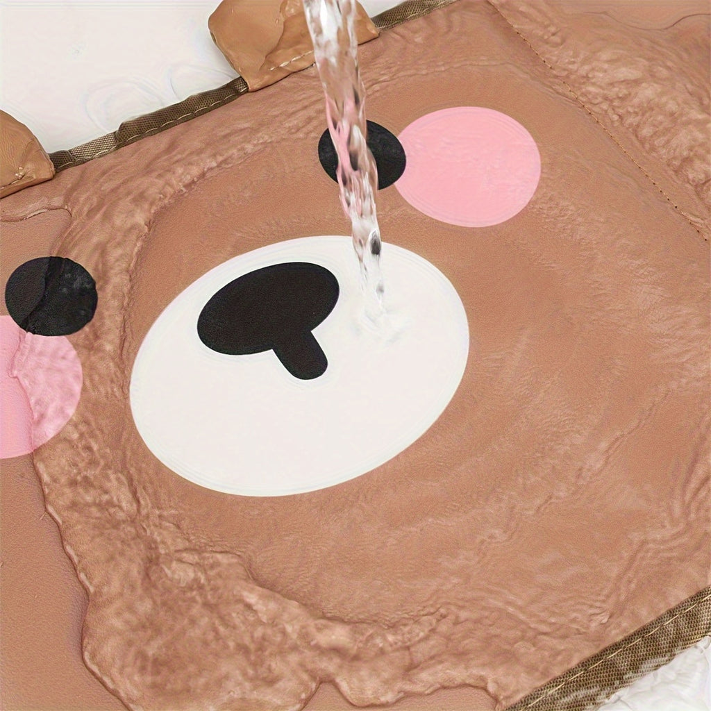 Cute Bear Car Seat Footrest, Adjustable Strap, Seat Cover Accessory - Brown Portable Footstool, for Travel And Office Comfort, Cartoon Style with Support, Suitable for All Cars, Ideal Holiday Gift