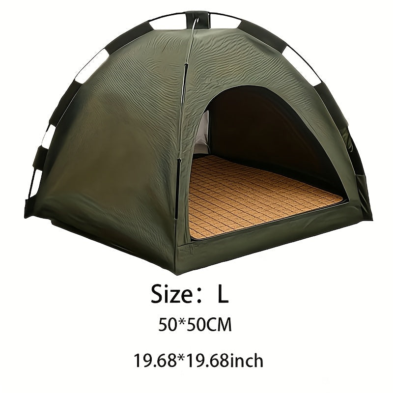 Portable Pet Tent Sleeping Nest for Cats & Dogs - Soft Cozy Foldable Pet House for Indoor Outdoor Camping Travel, Easy Assembly Solid Color Design, Ideal Pet Gift for Cats Dogs, Fern Green