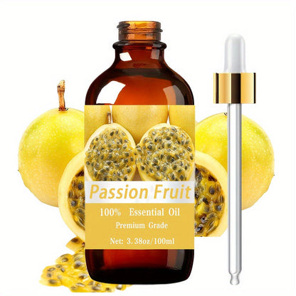 Passion Fruit Essential Oil 100ml – 100% Pure Natural Therapeutic Grade Tropical Oil for Skin Care, Hair Care, Body Massage & Aromatherapy, Moisturizing Relaxation Oil Gift for Women & Men