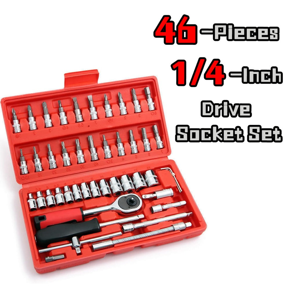 Professional Automotive Tool Set 55 / 63 / 96-Piece – Ratchet Socket Wrench Kit for Car & Bicycle Maintenance | High-End Mechanic Hand Tools with Storage Case