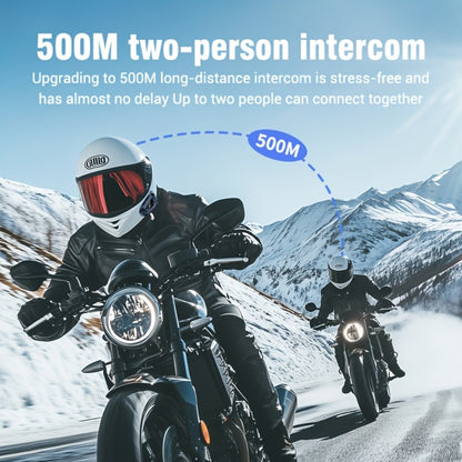 Motorcycle Helmet Bluetooth Intercom Headset 500M Range Bluetooth 5.3 LED Display Noise Cancelling Voice Control FM Radio Music Sharing for Off-Road Riding
